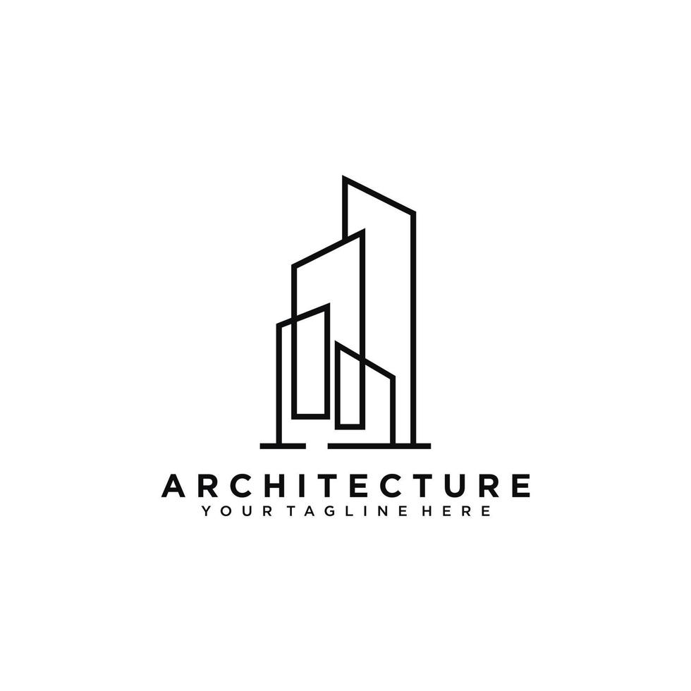 création de logo d'architecture, modèle de conception de marque d'entreprise de construction vectorielle. modèle de logo vectoriel architecte et construction