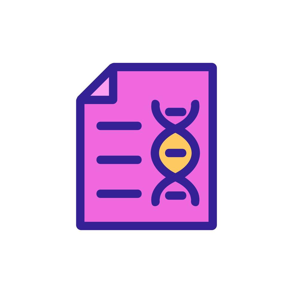 vecteur d'icône de document d'adn. illustration de symbole de contour isolé