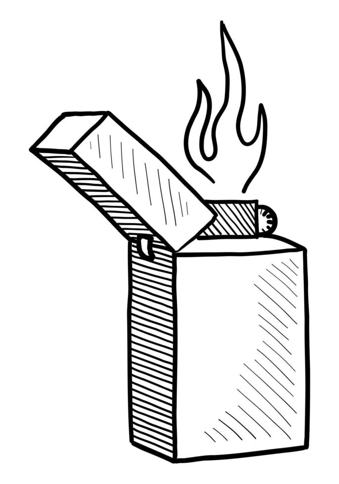 briquet de vecteur isolé sur fond blanc. griffonnage dessin à la main