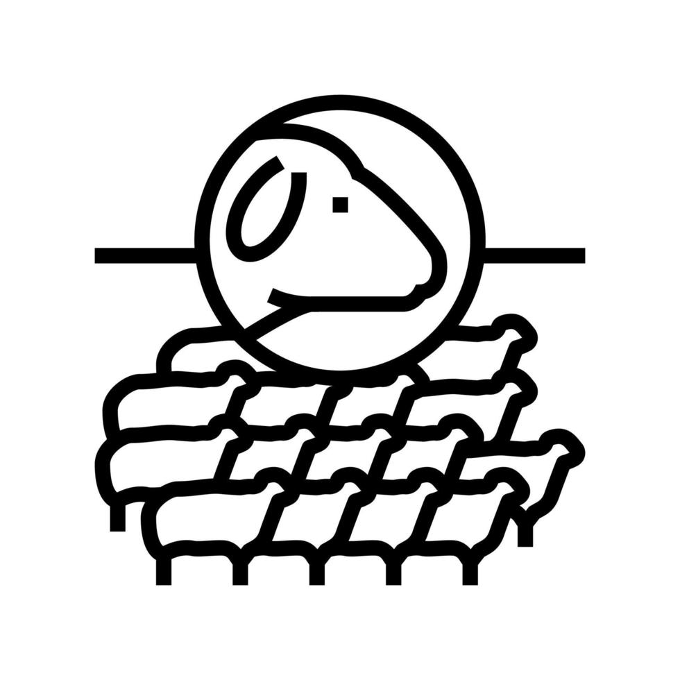 Illustration vectorielle de l'icône de la ligne de moutons du troupeau vecteur