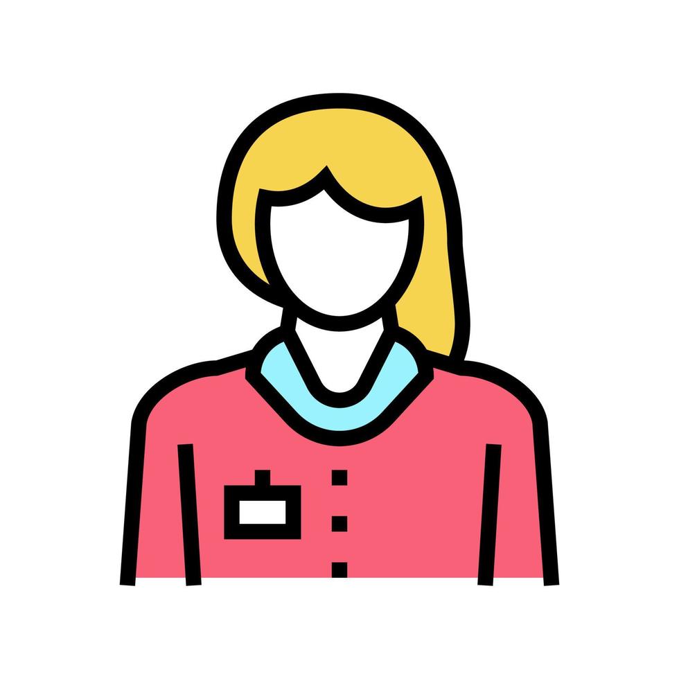 illustration vectorielle d'icône de couleur de service de soins à domicile infirmière vecteur