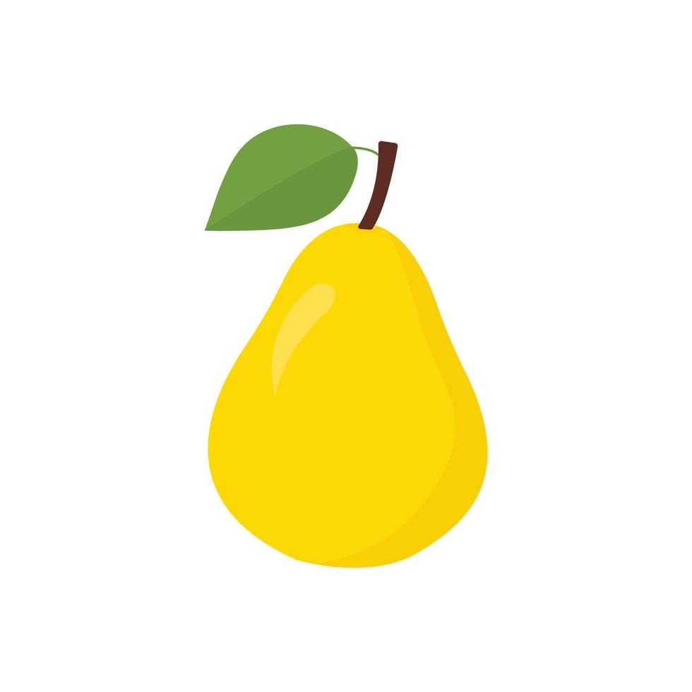 poire jaune à plat style.vector illusration solated sur fond blanc. vecteur