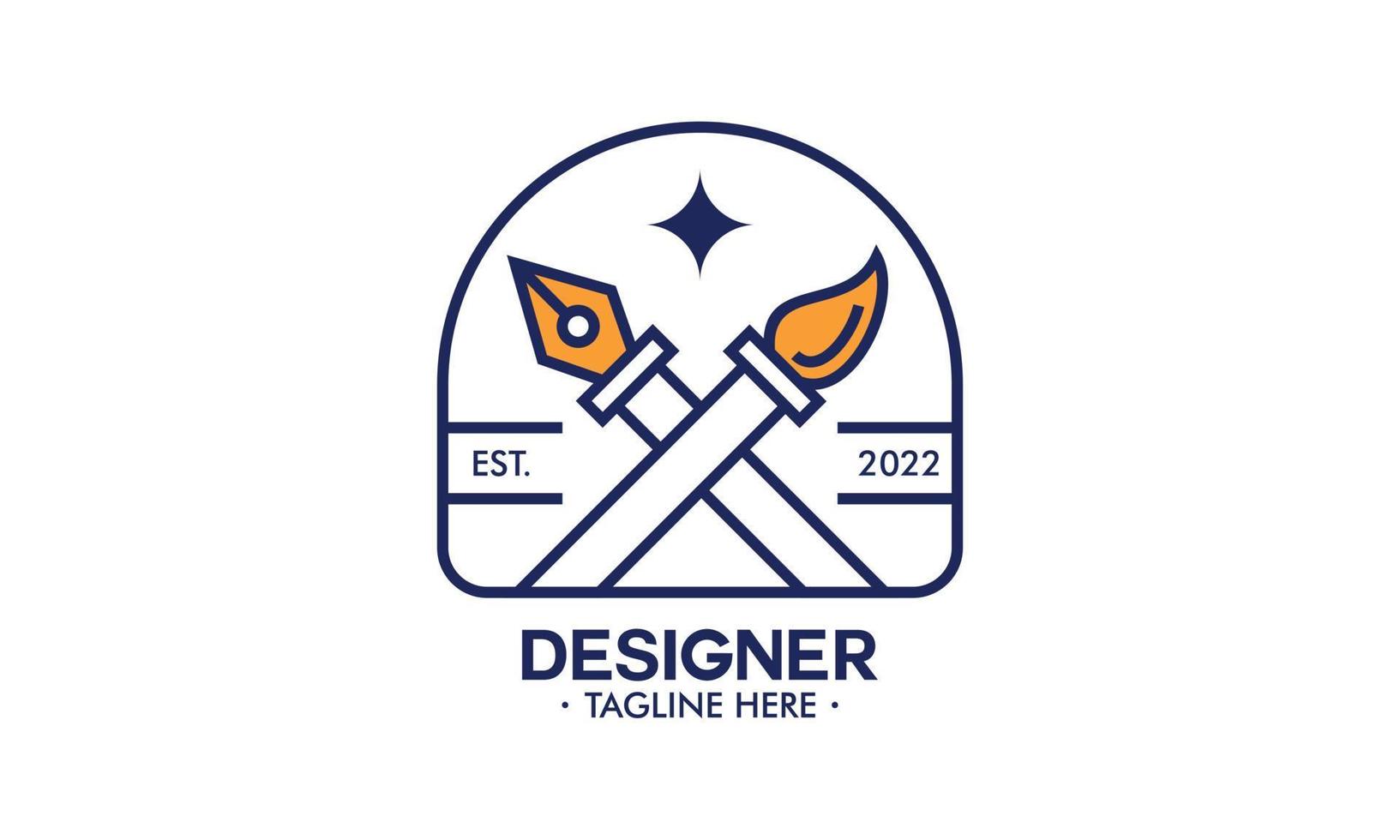 logo d'outil de graphiste et de studio de conception web vecteur