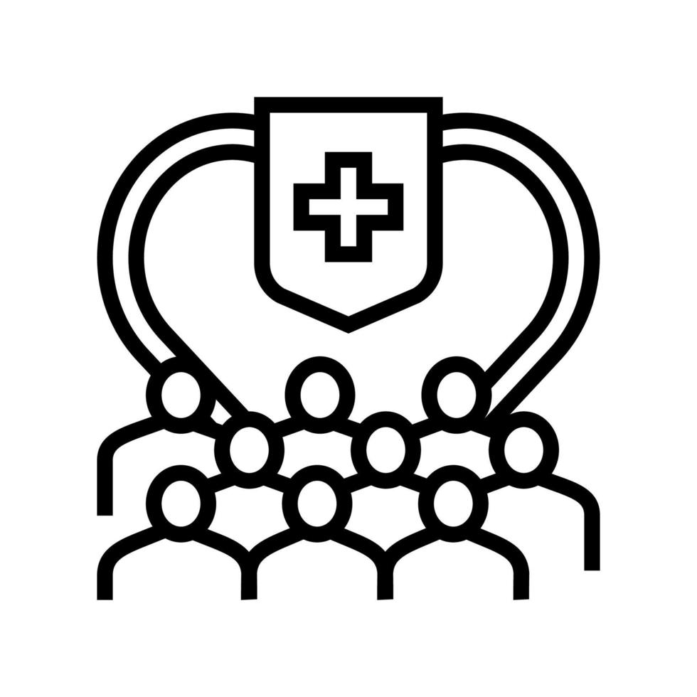 illustration vectorielle de l'icône de la ligne de santé et de sécurité publique vecteur