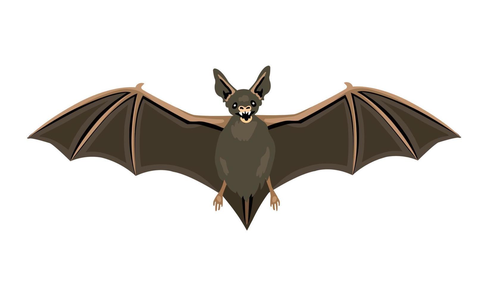 animal qui est un réservoir de diverses souches du virus. chauves-souris battant symbole horreur halloween. vecteur