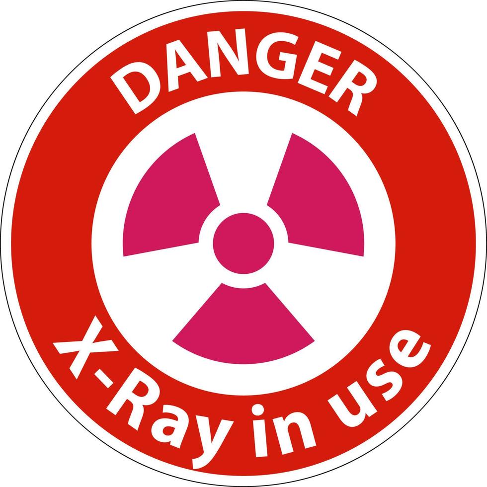 signe de danger x-ray en cours d'utilisation sur fond blanc vecteur