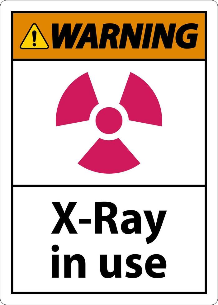 Panneau d'avertissement x-ray en cours d'utilisation sur fond blanc vecteur
