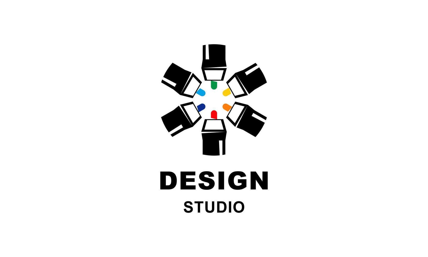 logo d'outil de graphiste et de studio de conception web vecteur