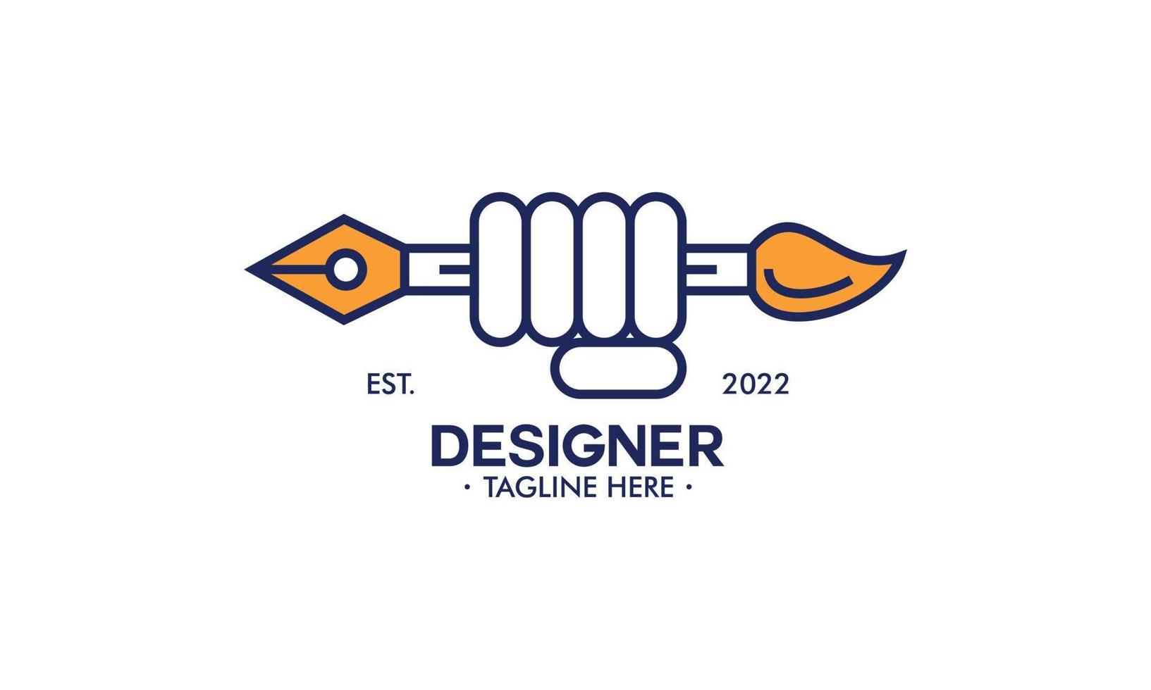 logo d'outil de graphiste et de studio de conception web vecteur