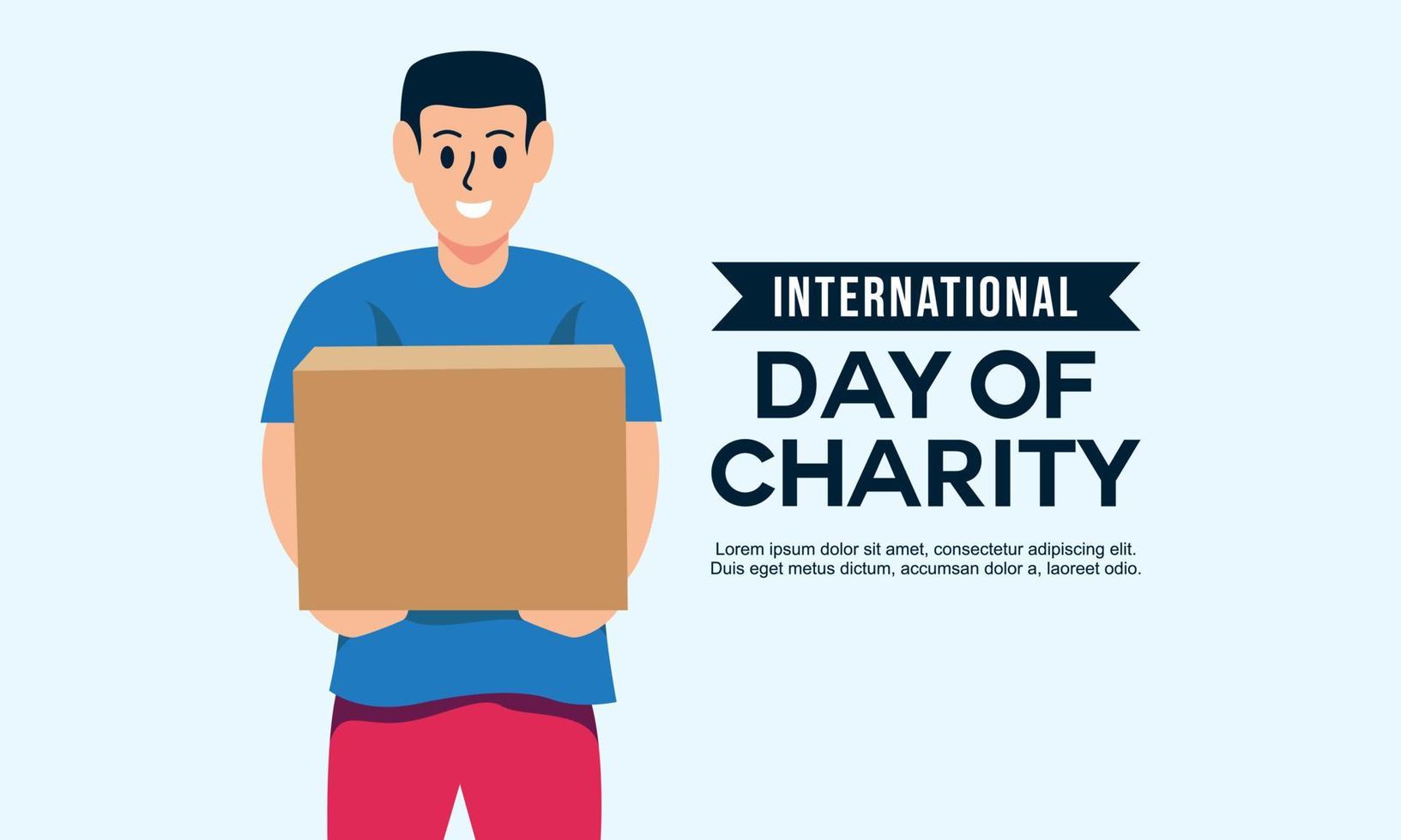 don à l'illustration de la journée internationale de la charité vecteur