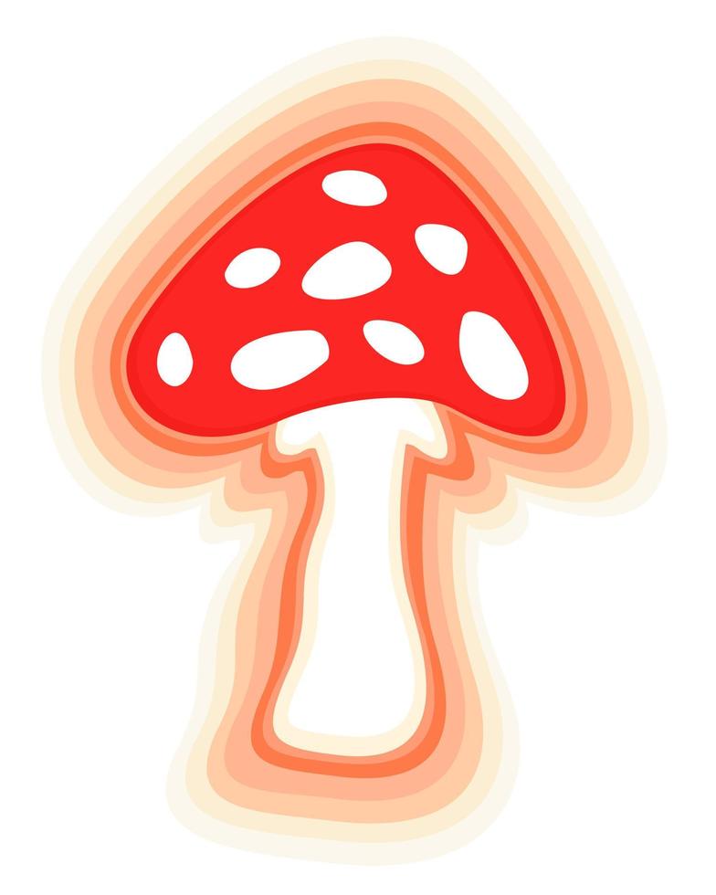 illustration isolée brillante de vecteur d'agaric de mouche.