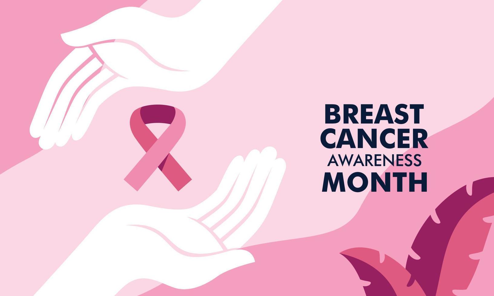 mois de sensibilisation au cancer du sein de divers groupes de femmes ethniques avec ruban de soutien rose concep vecteur