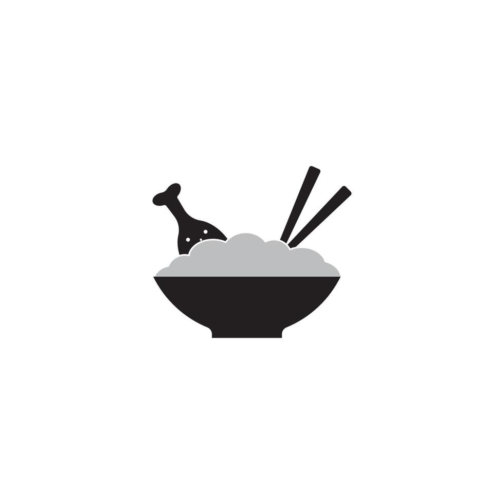 icône de bol de riz. vecteur