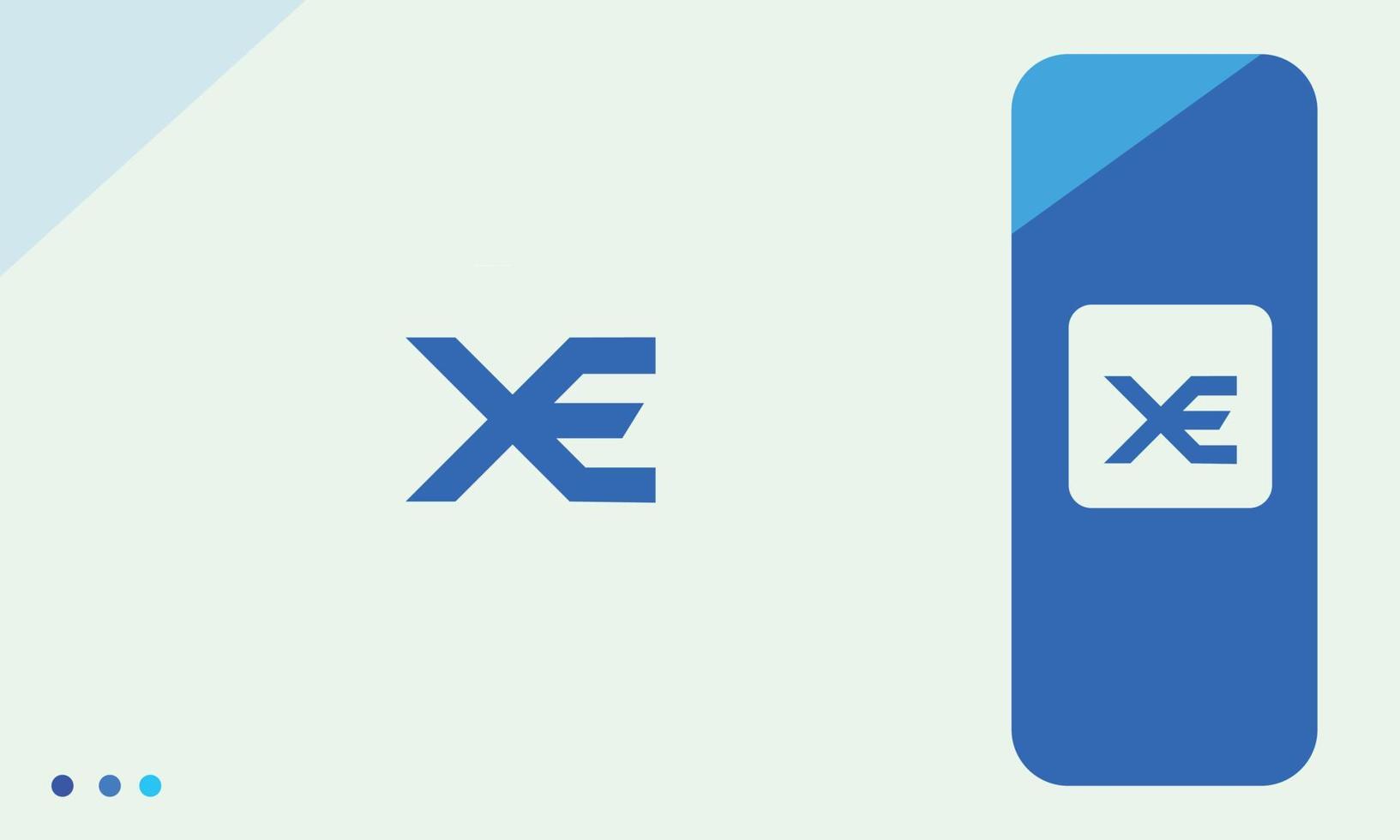 alphabet lettres initiales monogramme logo xe, ex, x et e vecteur