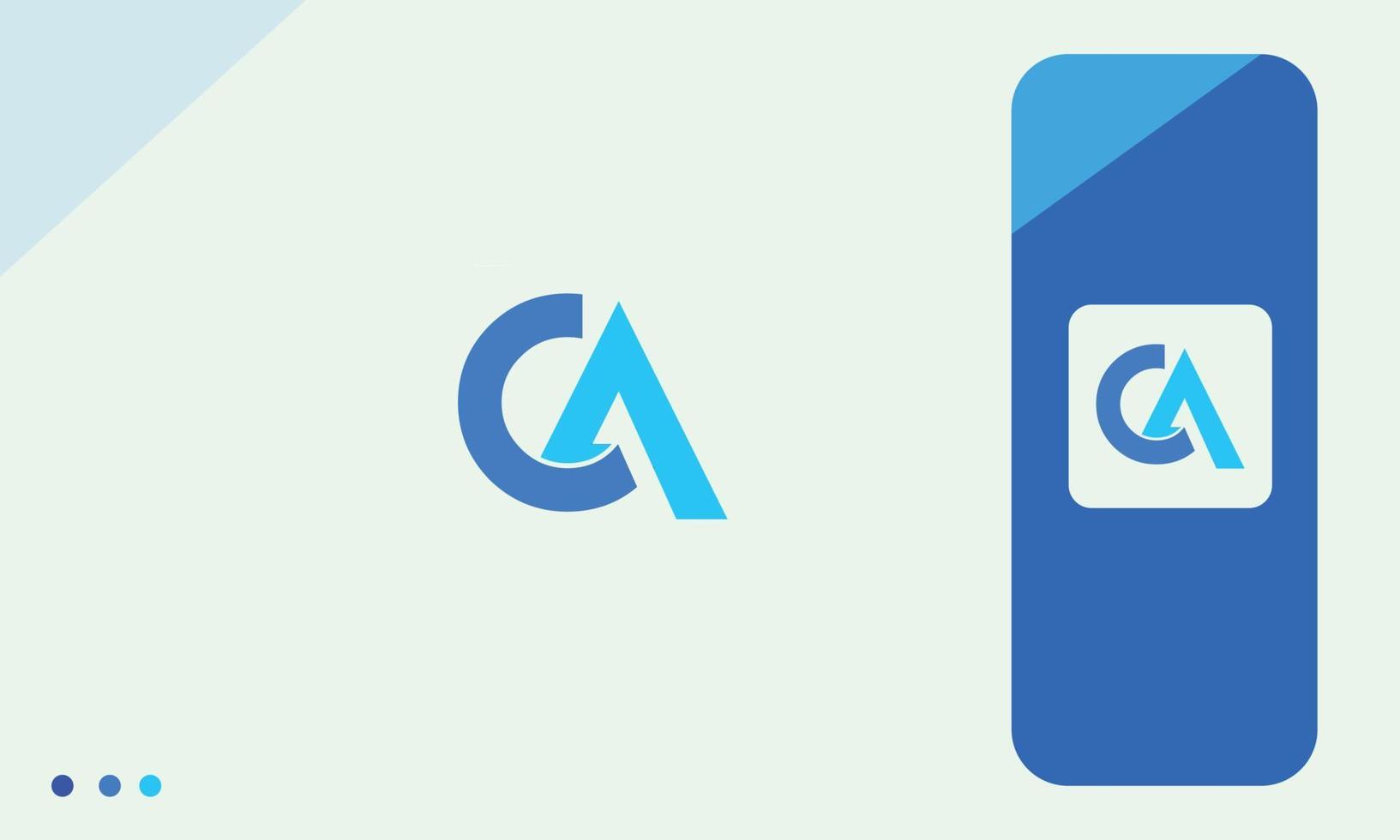 alphabet lettres initiales monogramme logo ca, ac, c et a vecteur