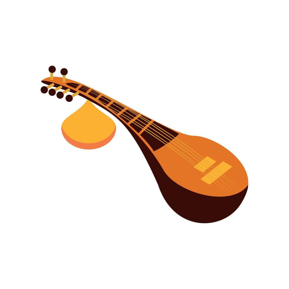 instrument de musique sitar inde vecteur