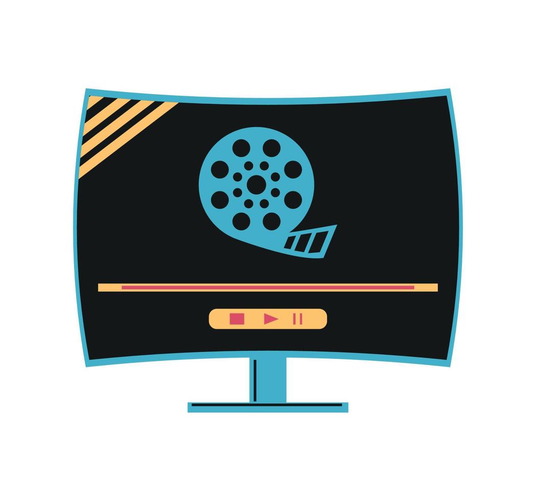 écran de cinéma en ligne d'ordinateur vecteur