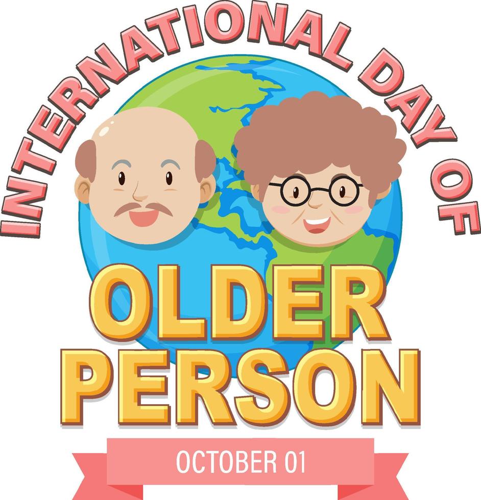 affiche de la journée internationale des personnes âgées vecteur
