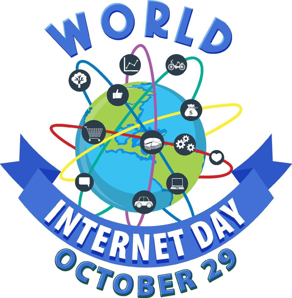 conception de bannière de la journée mondiale de linternet vecteur
