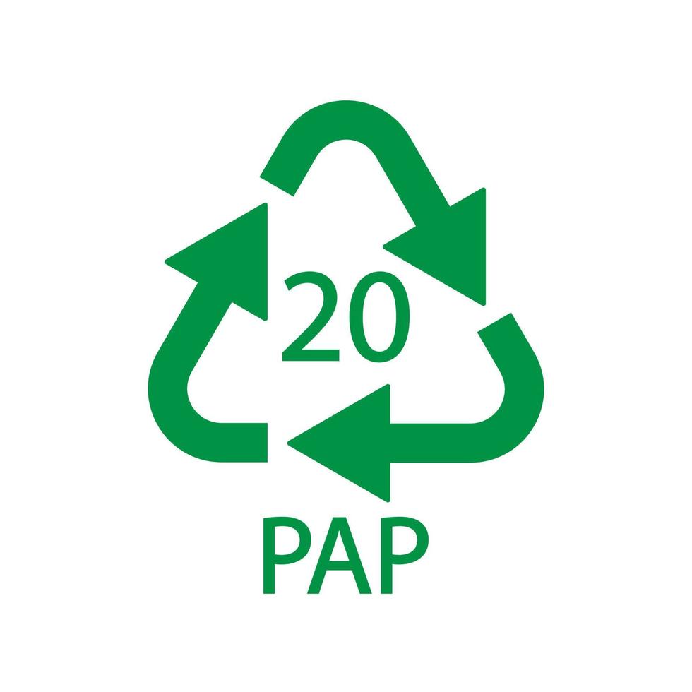 symbole de recyclage du papier pap 20. illustration vectorielle vecteur