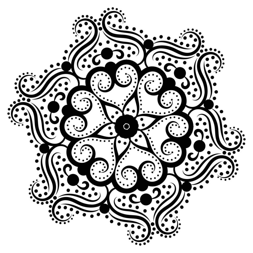 motif de mandala pour la décoration. décoratif, ornement, henné, mehndi, tatouage vecteur