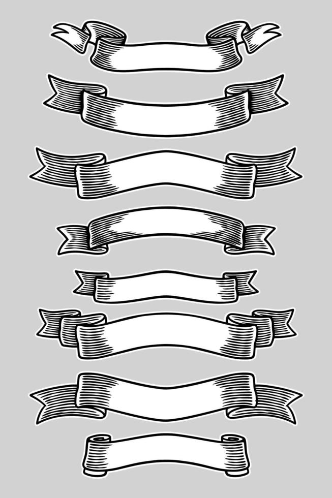 ruban bannière ensemble illustration vectorielle vecteur