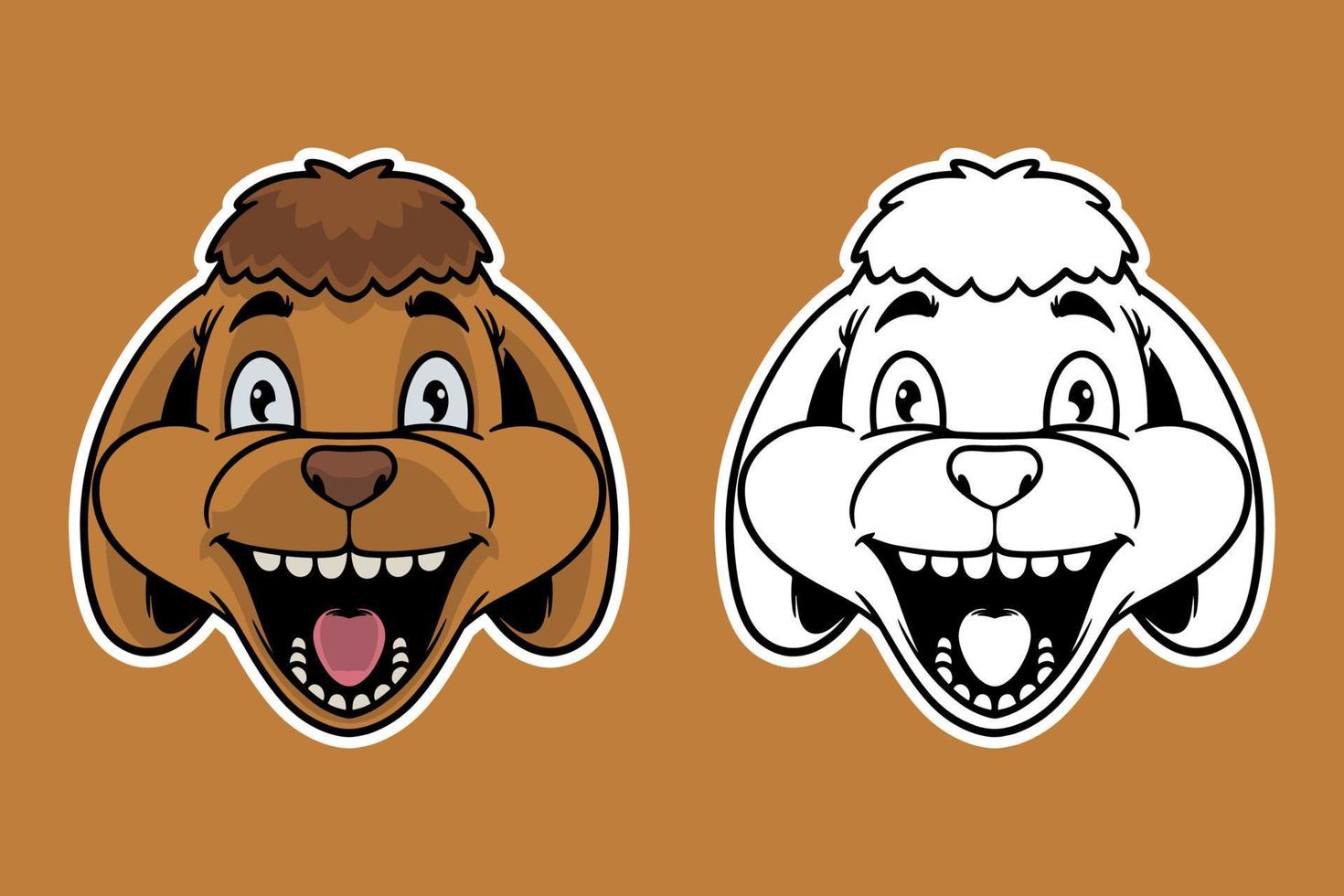 tête de chien mascotte vector illustration cartoon style