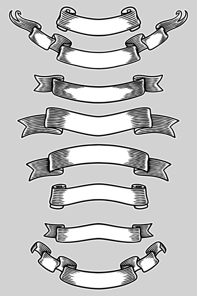ruban bannière ensemble illustration vectorielle vecteur