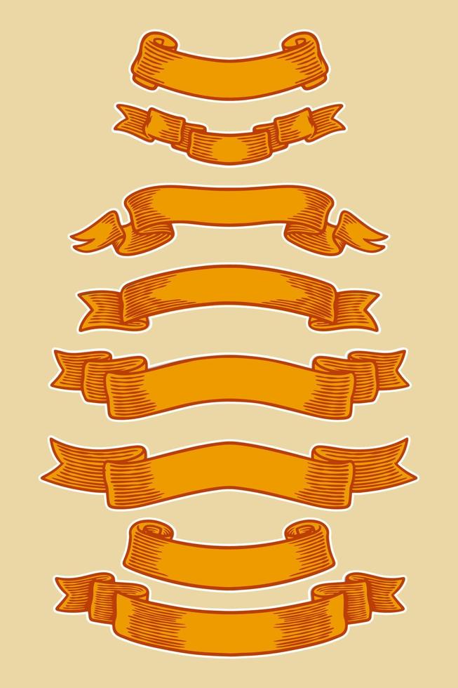 ruban bannière ensemble illustration vectorielle vecteur