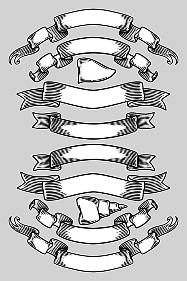 ruban bannière ensemble illustration vectorielle vecteur