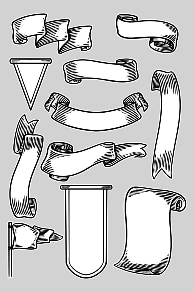 ruban bannière ensemble illustration vectorielle vecteur