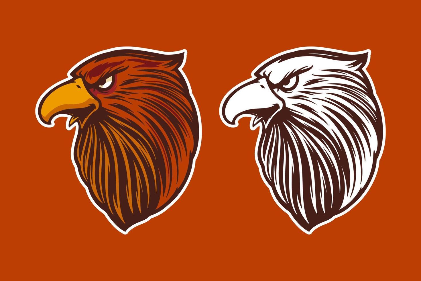 tête d'aigle mascotte illustration vectorielle style de dessin animé vecteur
