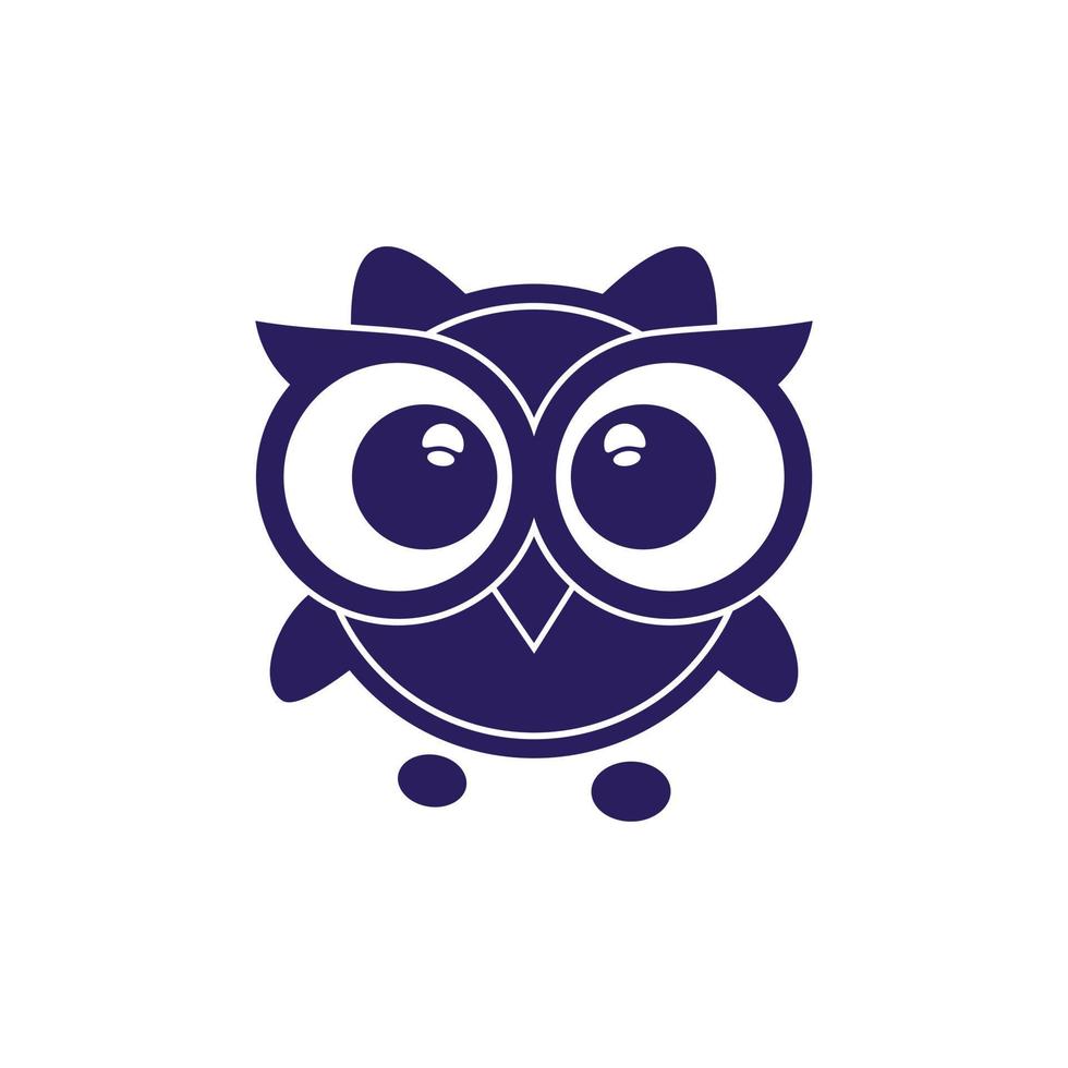 logo hibou bleu vecteur