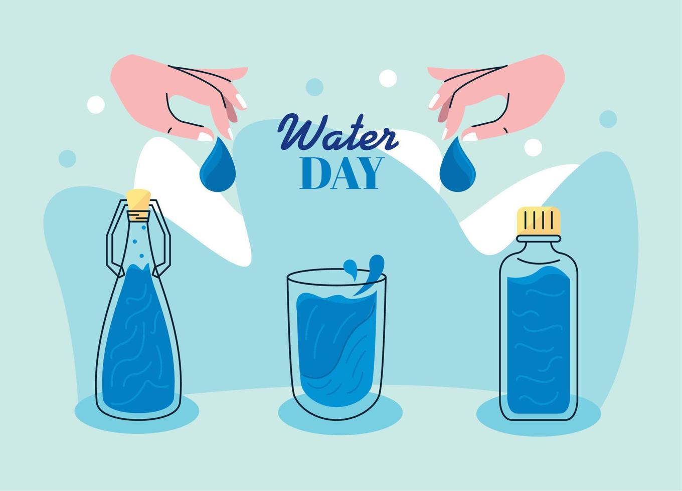 affiche de la campagne de la journée de l'eau vecteur