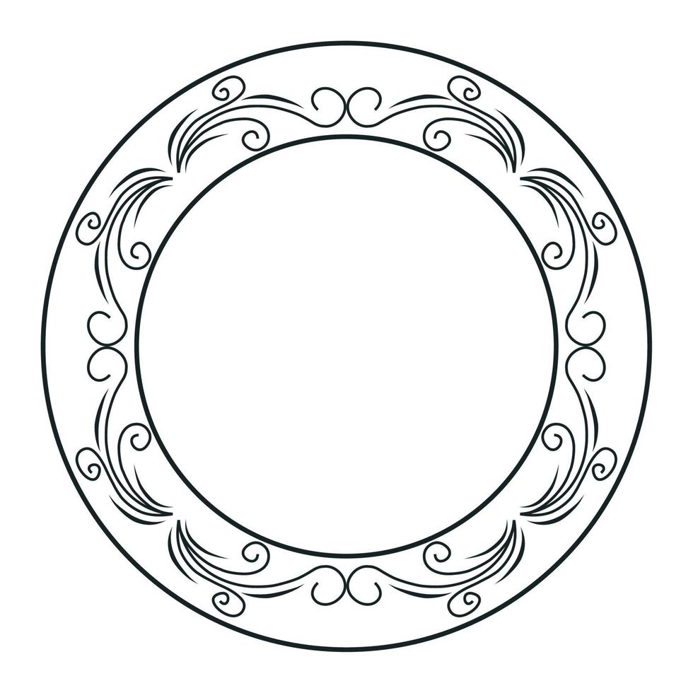 bordure vintage monochrome circulaire vecteur