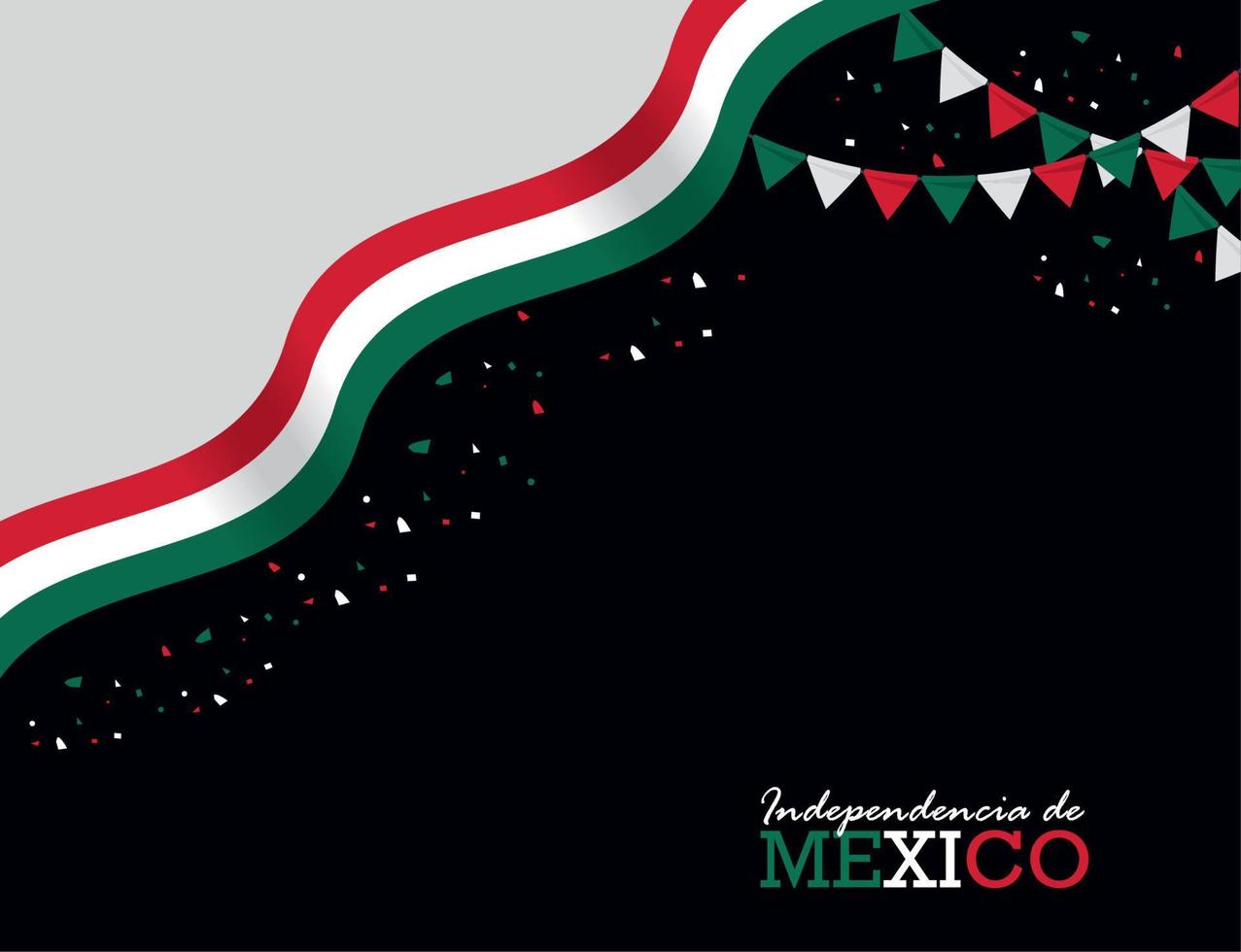 affiche de lettrage independencia de mexico vecteur