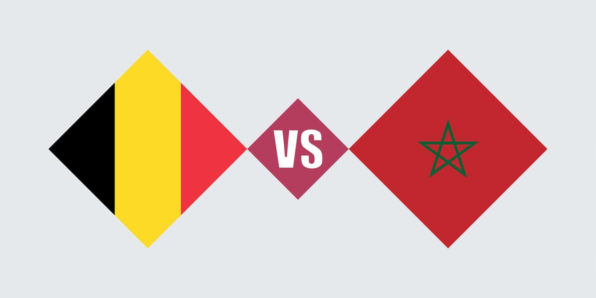 concept de drapeau belgique vs maroc. illustration vectorielle. vecteur