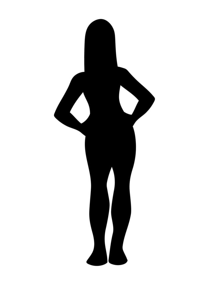 femme, noir, silhouette, style vecteur