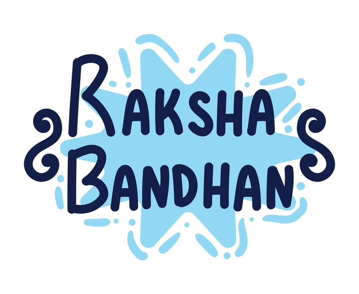 lettrage bleu raksha bandhan vecteur