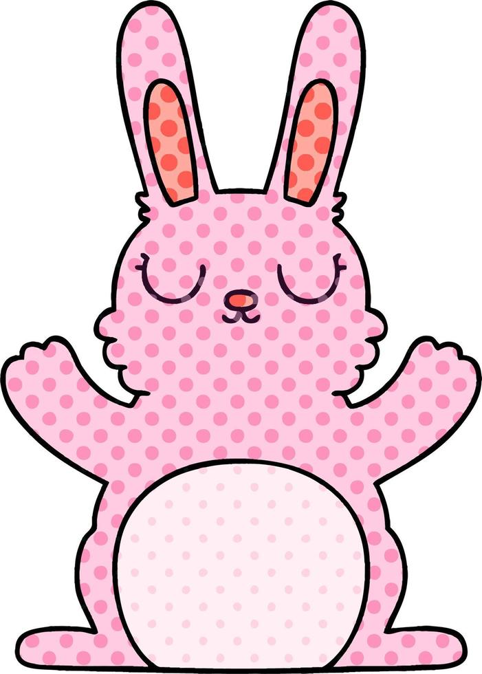 lapin de dessin animé de style bande dessinée excentrique vecteur