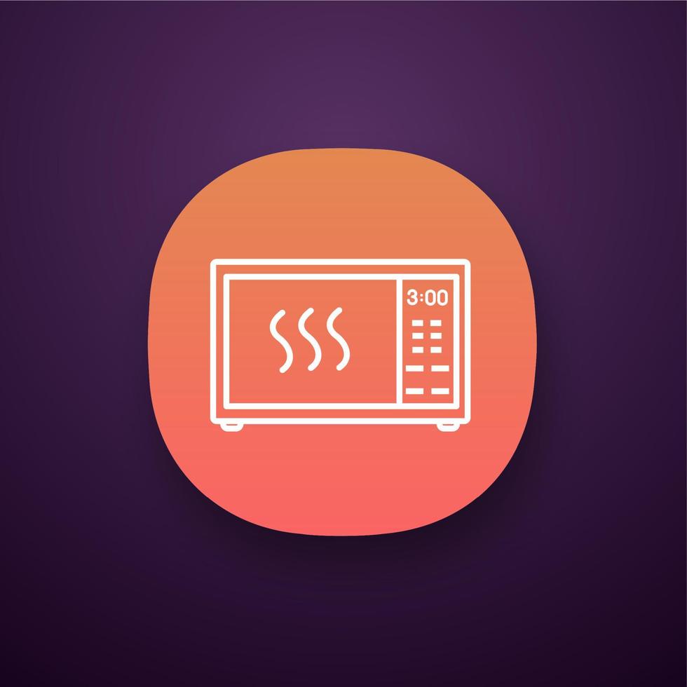 icône de l'application four à micro-ondes. interface utilisateur ui ux. four électrique. chauffage et préparation des aliments. appareil de cuisine. application web ou mobile. illustration vectorielle isolée vecteur