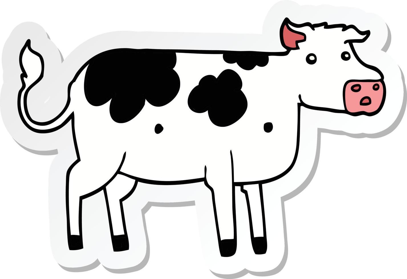autocollant d'une vache de dessin animé vecteur