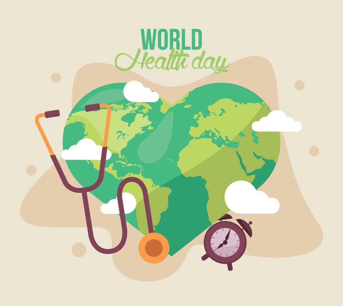 carte de la journée mondiale de la santé vecteur