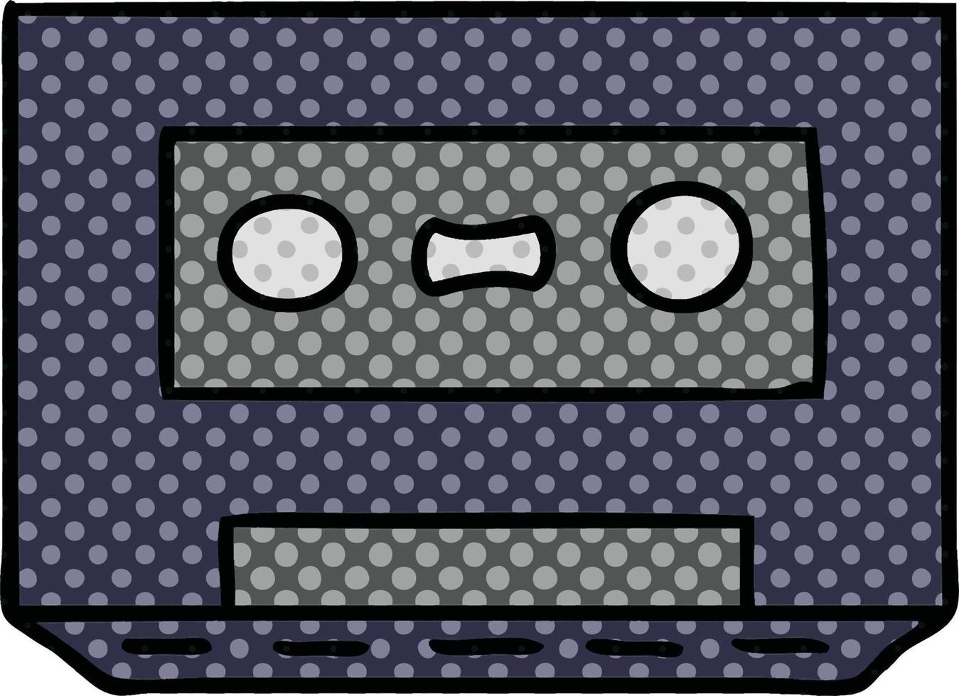 dessin animé doodle d'une cassette rétro vecteur