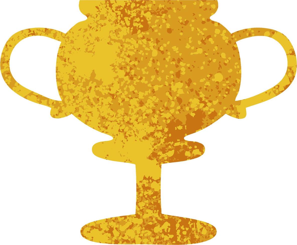 trophée d'or de dessin animé de style illustration rétro vecteur
