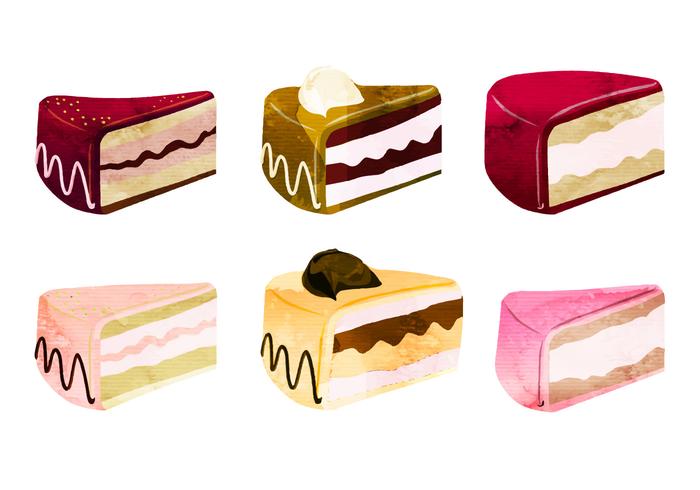 Pièces de gâteau vectoriel