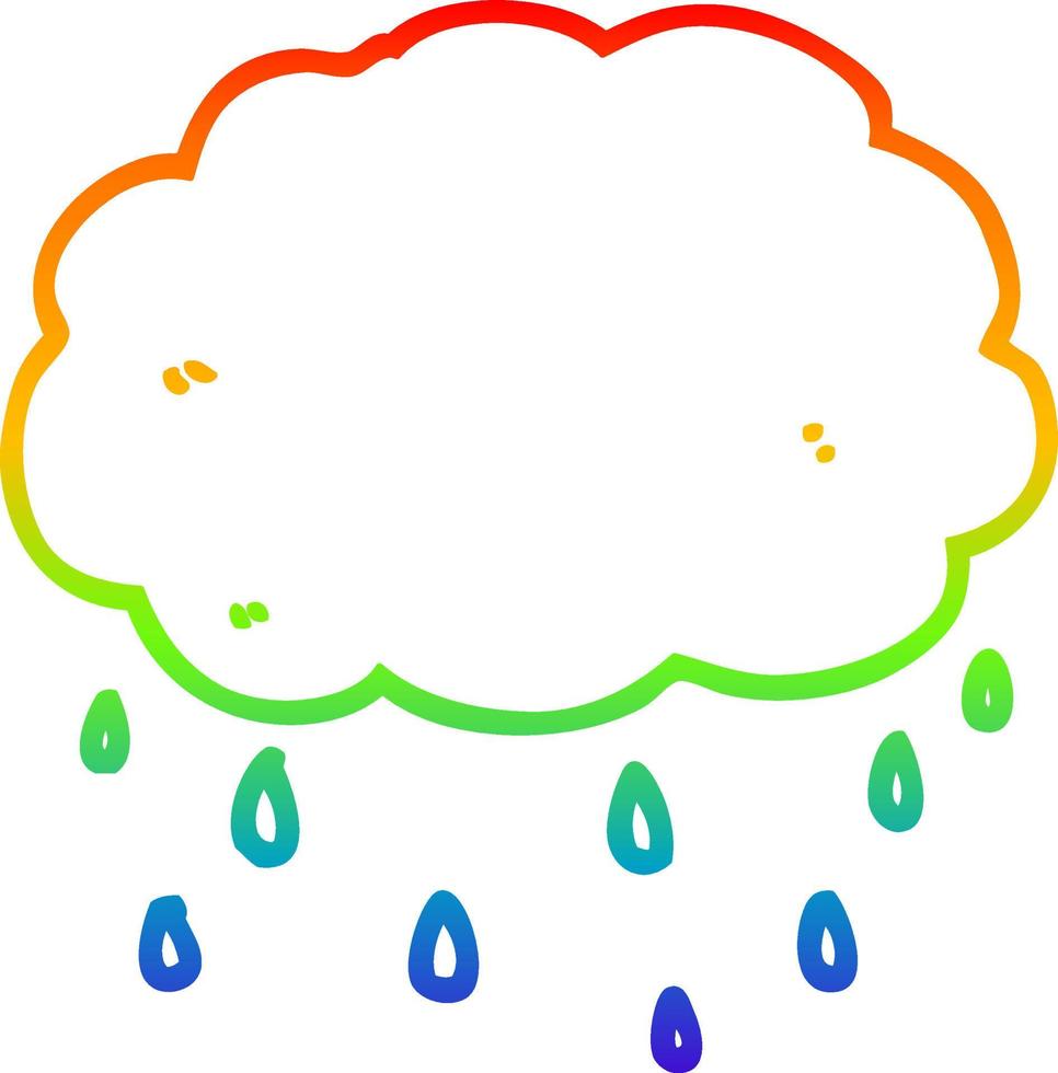 arc en ciel gradient ligne dessin dessin animé nuage de pluie vecteur