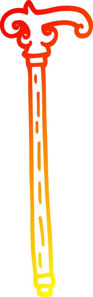 chaud gradient ligne dessin dessin animé fantaisie bâton de marche vecteur