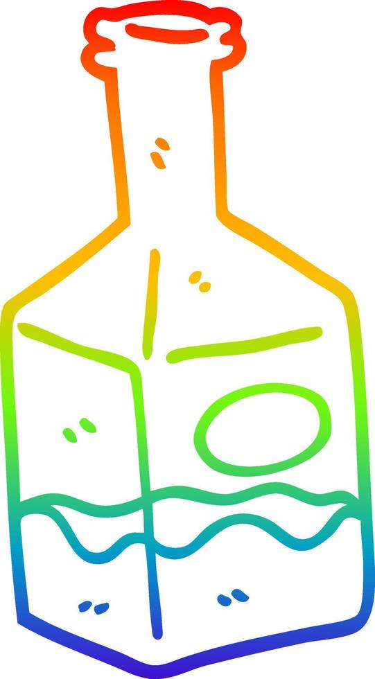 ligne de gradient arc-en-ciel dessinant une boisson de dessin animé dans une carafe vecteur