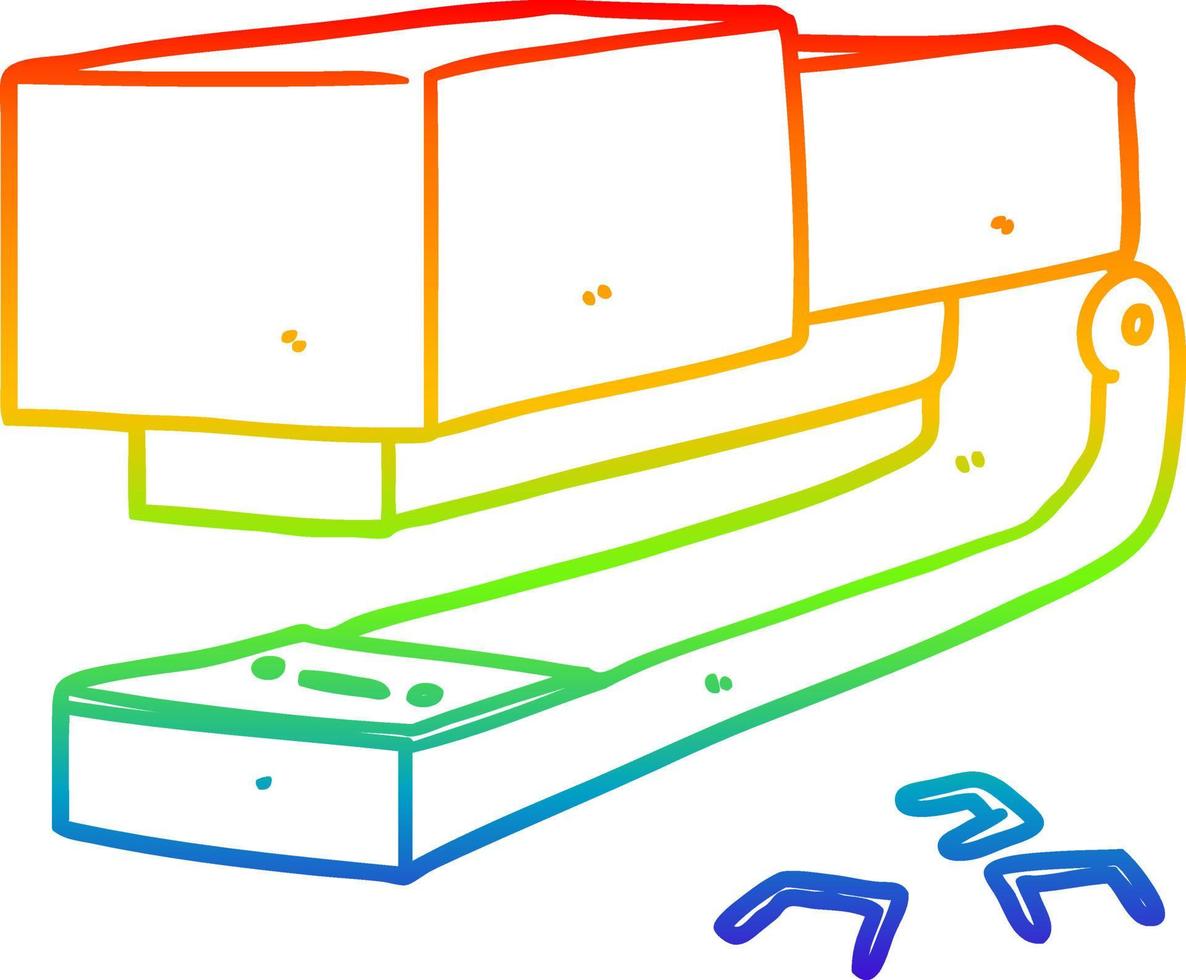 arc en ciel gradient ligne dessin dessin animé bureau agrafeuse vecteur